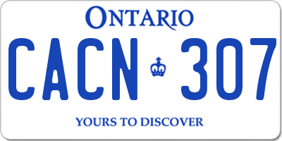 ON license plate CACN307