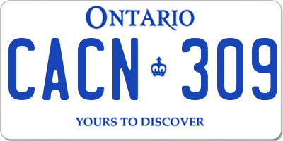 ON license plate CACN309