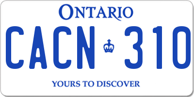 ON license plate CACN310