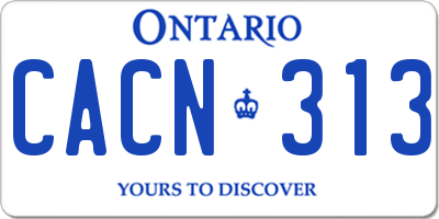 ON license plate CACN313