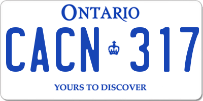 ON license plate CACN317