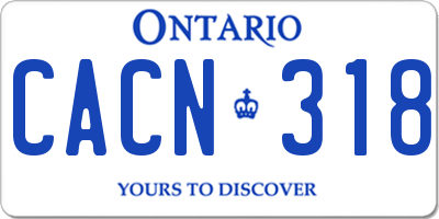 ON license plate CACN318