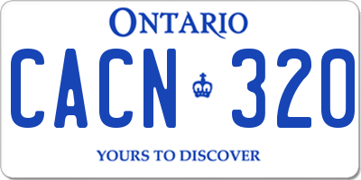 ON license plate CACN320