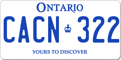 ON license plate CACN322