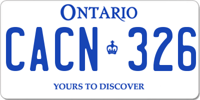 ON license plate CACN326