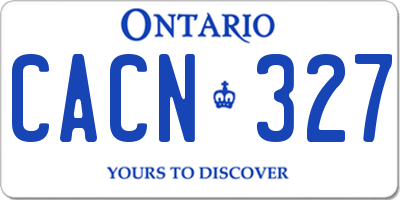 ON license plate CACN327