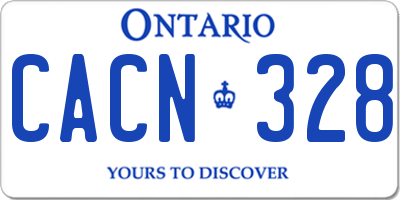 ON license plate CACN328