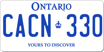 ON license plate CACN330