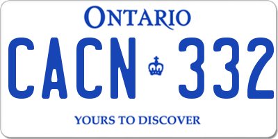 ON license plate CACN332