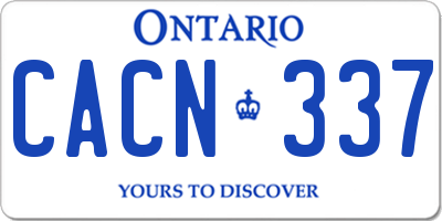 ON license plate CACN337