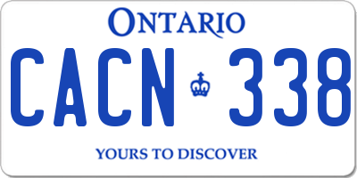 ON license plate CACN338