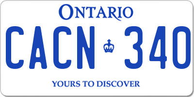 ON license plate CACN340