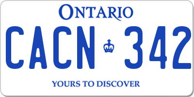 ON license plate CACN342