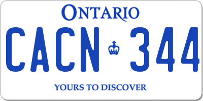 ON license plate CACN344