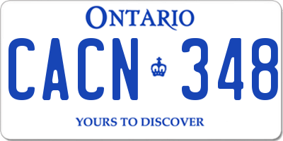 ON license plate CACN348