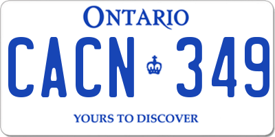 ON license plate CACN349