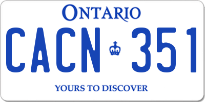 ON license plate CACN351