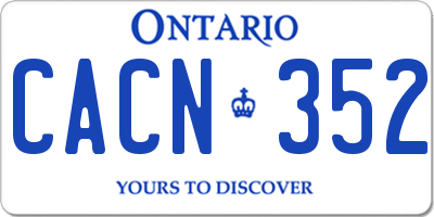 ON license plate CACN352