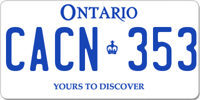 ON license plate CACN353