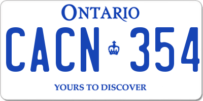 ON license plate CACN354