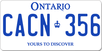 ON license plate CACN356