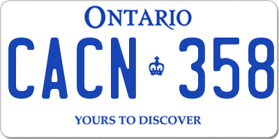 ON license plate CACN358