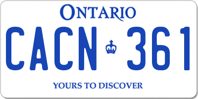 ON license plate CACN361