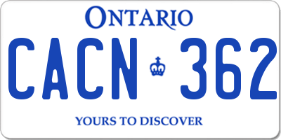 ON license plate CACN362