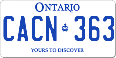 ON license plate CACN363