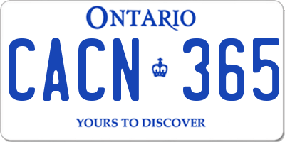 ON license plate CACN365