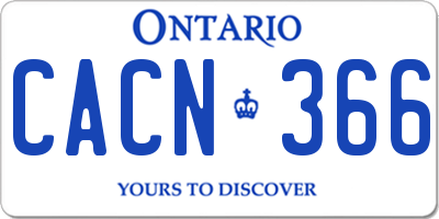 ON license plate CACN366