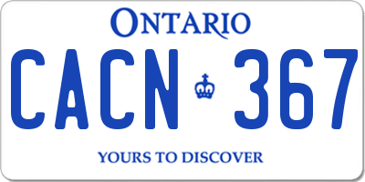 ON license plate CACN367