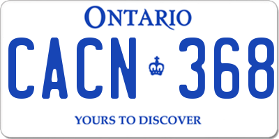 ON license plate CACN368