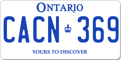 ON license plate CACN369