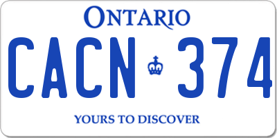 ON license plate CACN374