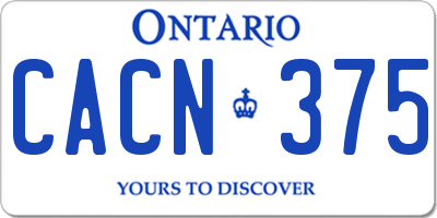 ON license plate CACN375