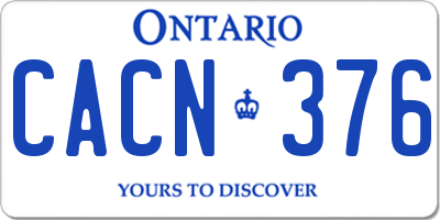 ON license plate CACN376