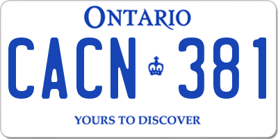 ON license plate CACN381