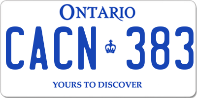 ON license plate CACN383