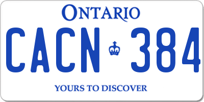 ON license plate CACN384