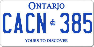 ON license plate CACN385