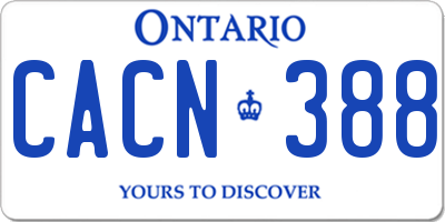 ON license plate CACN388