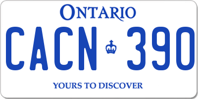 ON license plate CACN390