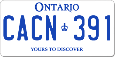 ON license plate CACN391