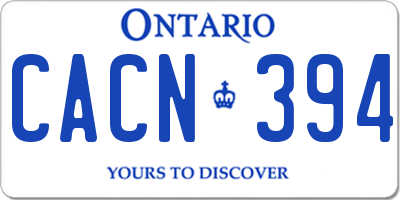 ON license plate CACN394