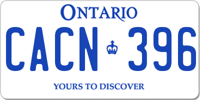 ON license plate CACN396