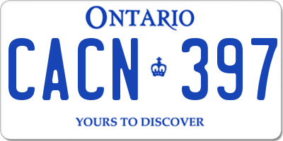 ON license plate CACN397