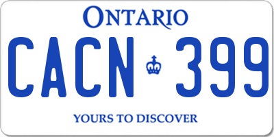 ON license plate CACN399