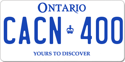 ON license plate CACN400