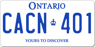 ON license plate CACN401